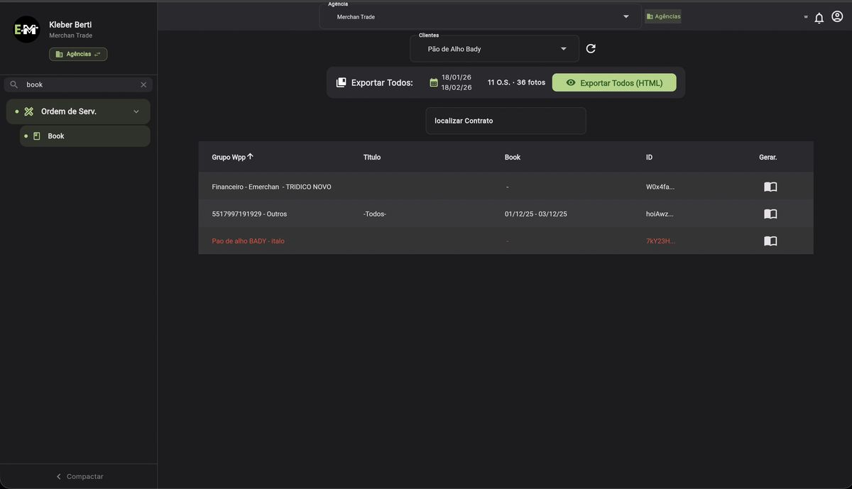 Book de atendimento - relatórios visuais para clientes